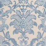 LIMBOURG DAMASK VELVET fabric SKY color by Schumacher