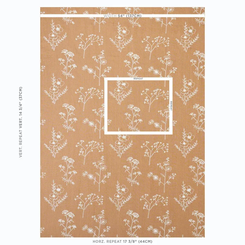 LISBETH EMBROIDERY Fabric – CAMEL | Schumacher | Wallpaper T LISBETH EMBROIDERY fabric CAMEL color by Schumacher