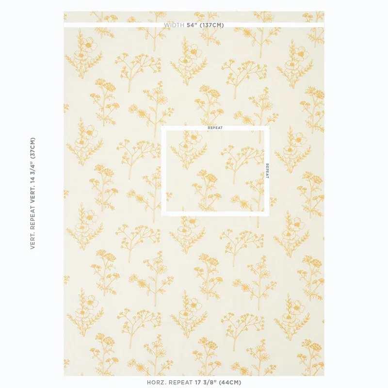 LISBETH EMBROIDERY Fabric – MARIGOLD | Schumacher | Wallpape LISBETH EMBROIDERY fabric MARIGOLD color by Schumacher
