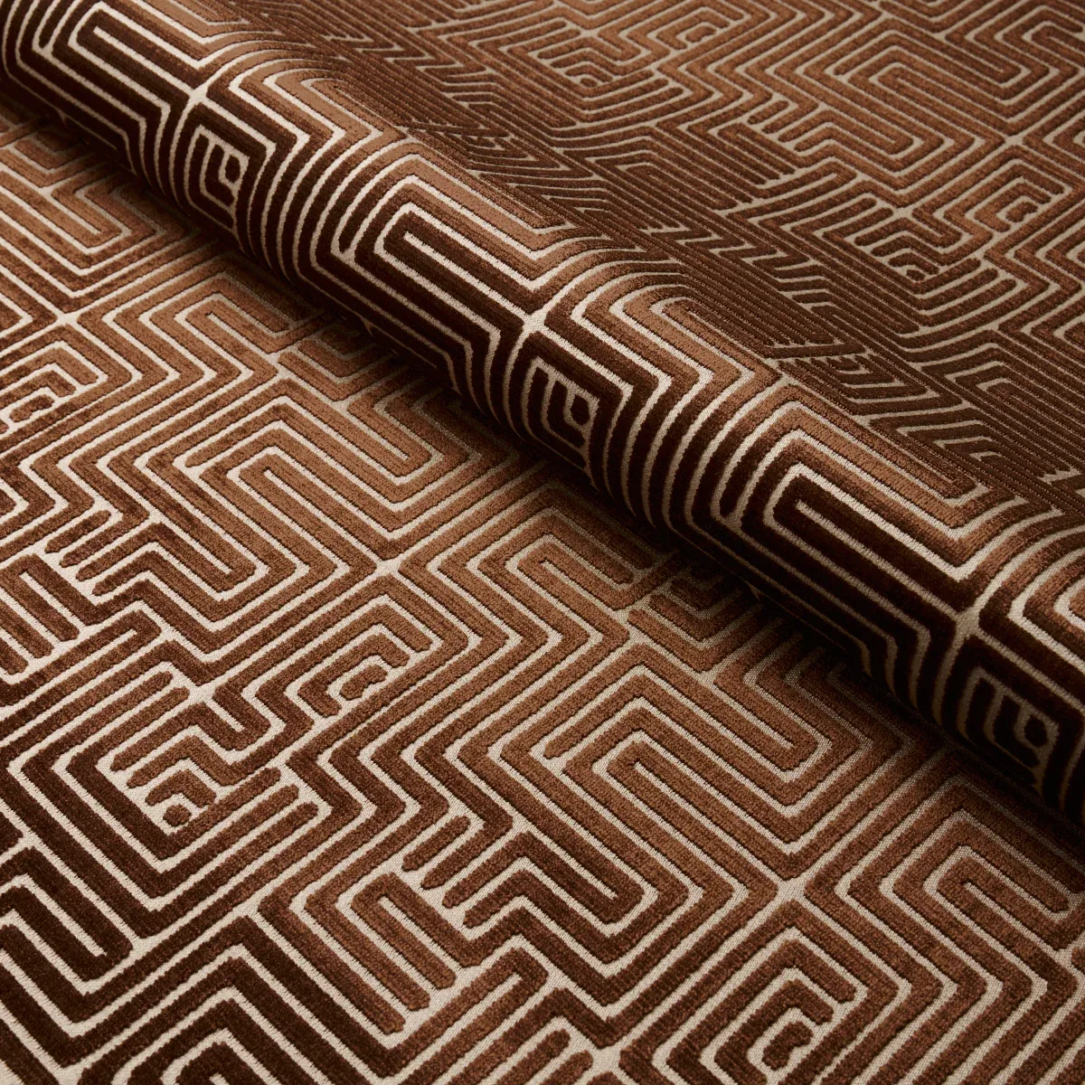 LISBOA VELVET fabric BRONZE color by Schumacher