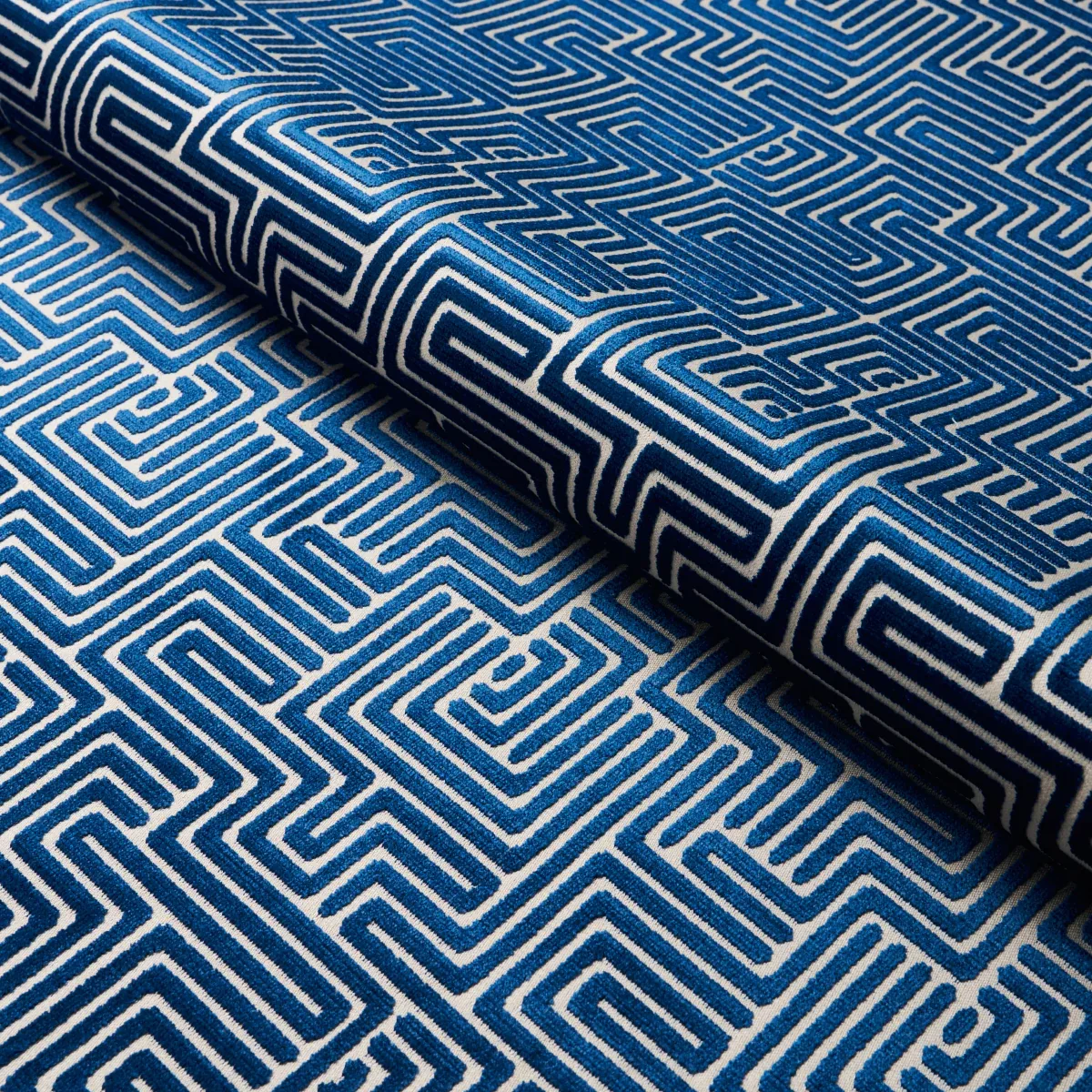 LISBOA VELVET fabric MIDNIGHT BLUE color by Schumacher