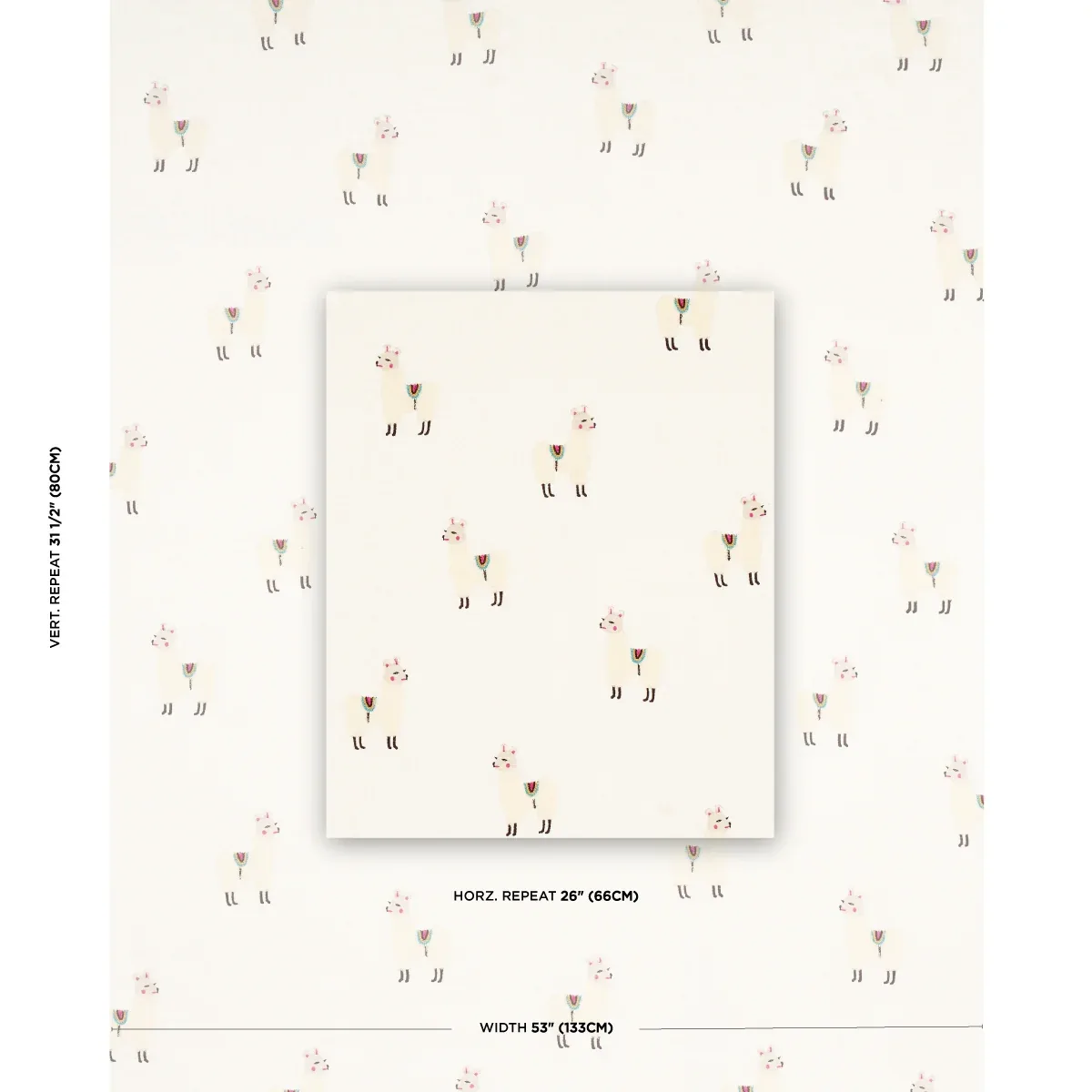 Llama Embroidery Fabric – MULTI | Schumacher | Wallpaper Twi Llama Embroidery fabric MULTI color by Schumacher