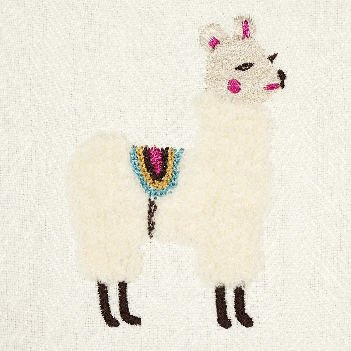 Llama Embroidery Fabric – MULTI | Schumacher | Wallpaper Twi Llama Embroidery fabric MULTI color by Schumacher