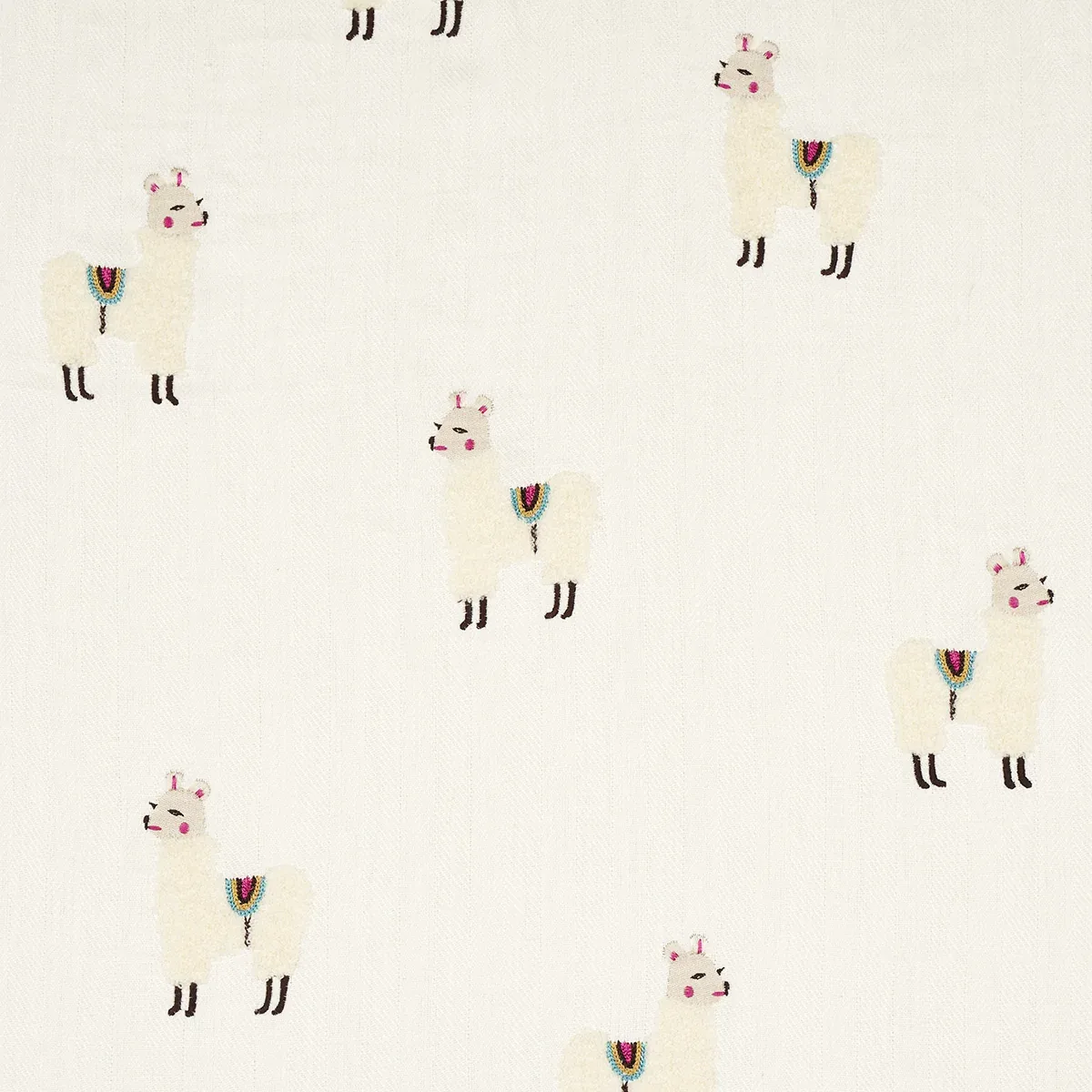 Llama Embroidery fabric MULTI color by Schumacher