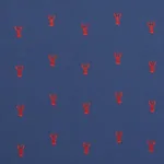 LOBSTER EMBROIDERY Fabric – NAVY | Schumacher | Wallpaper Tw LOBSTER EMBROIDERY fabric NAVY color by Schumacher