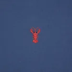 LOBSTER EMBROIDERY Fabric – NAVY | Schumacher | Wallpaper Tw LOBSTER EMBROIDERY fabric NAVY color by Schumacher