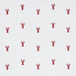 LOBSTER EMBROIDERY Fabric – WHITE | Schumacher | Wallpaper T LOBSTER EMBROIDERY fabric WHITE color by Schumacher