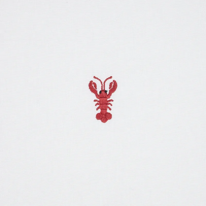 LOBSTER EMBROIDERY Fabric – WHITE | Schumacher | Wallpaper T LOBSTER EMBROIDERY fabric WHITE color by Schumacher