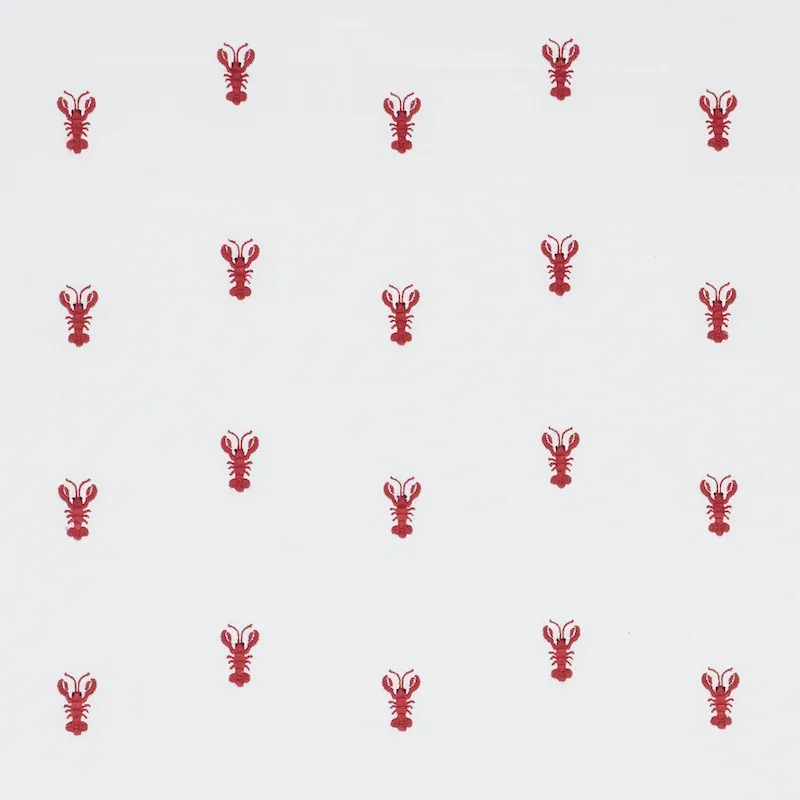 LOBSTER EMBROIDERY fabric WHITE color by Schumacher