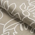 LOLA EMBROIDERY fabric FLAX color by Schumacher