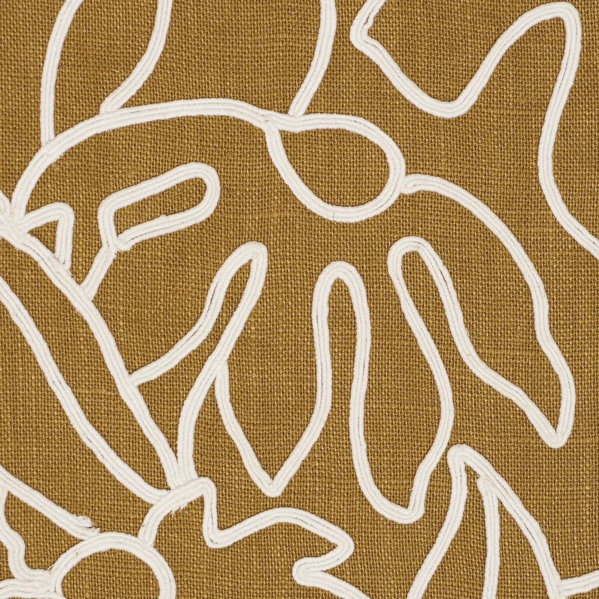 LOLA EMBROIDERY fabric SAFFRON color by Schumacher