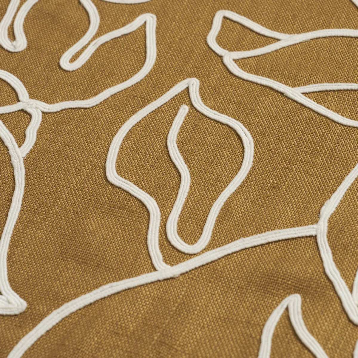 LOLA EMBROIDERY fabric SAFFRON color by Schumacher