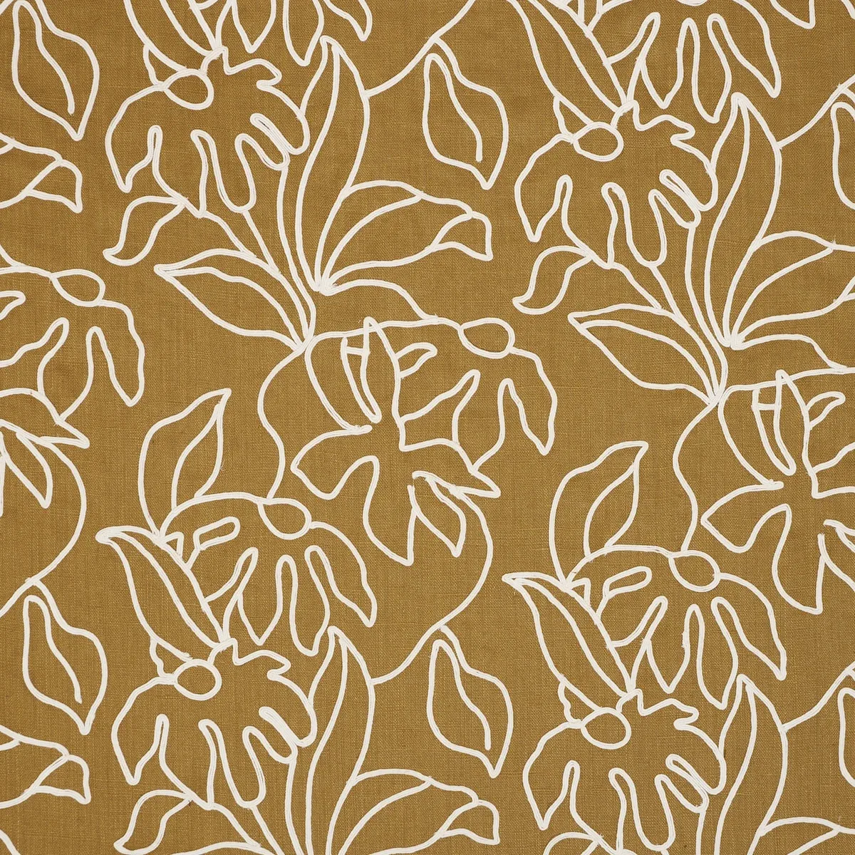 LOLA EMBROIDERY fabric SAFFRON color by Schumacher