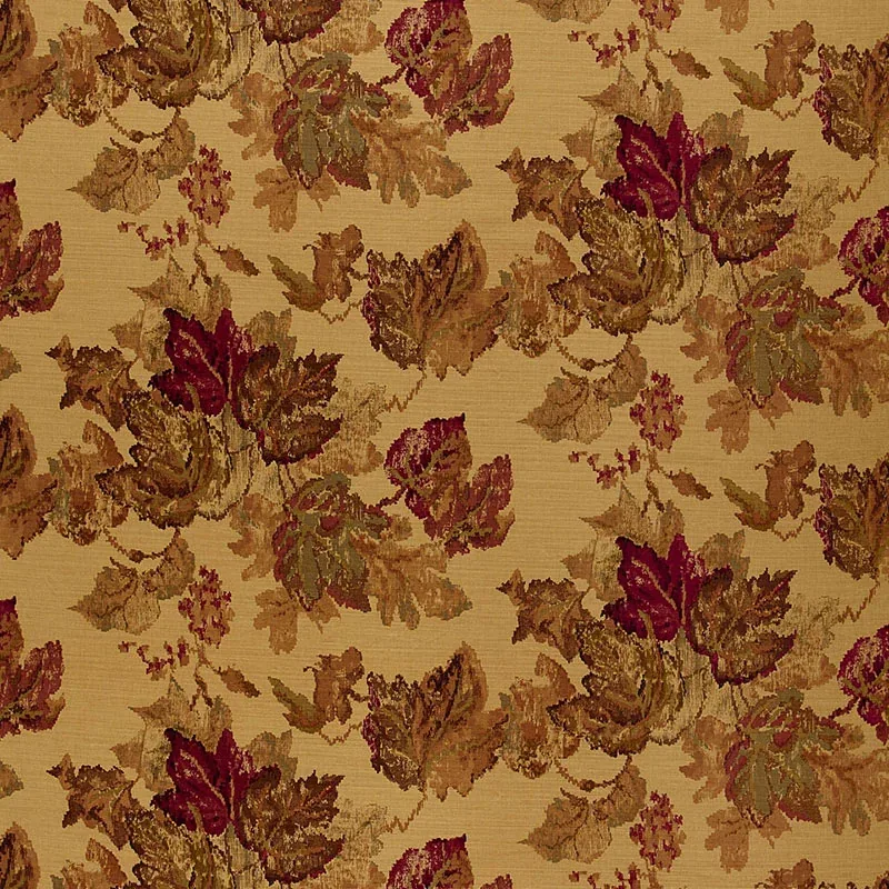 LONGWOOD LEAVES fabric SPICE color by Schumacher