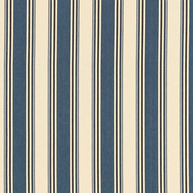 LOREN STRIPE fabric MARINE color by Schumacher