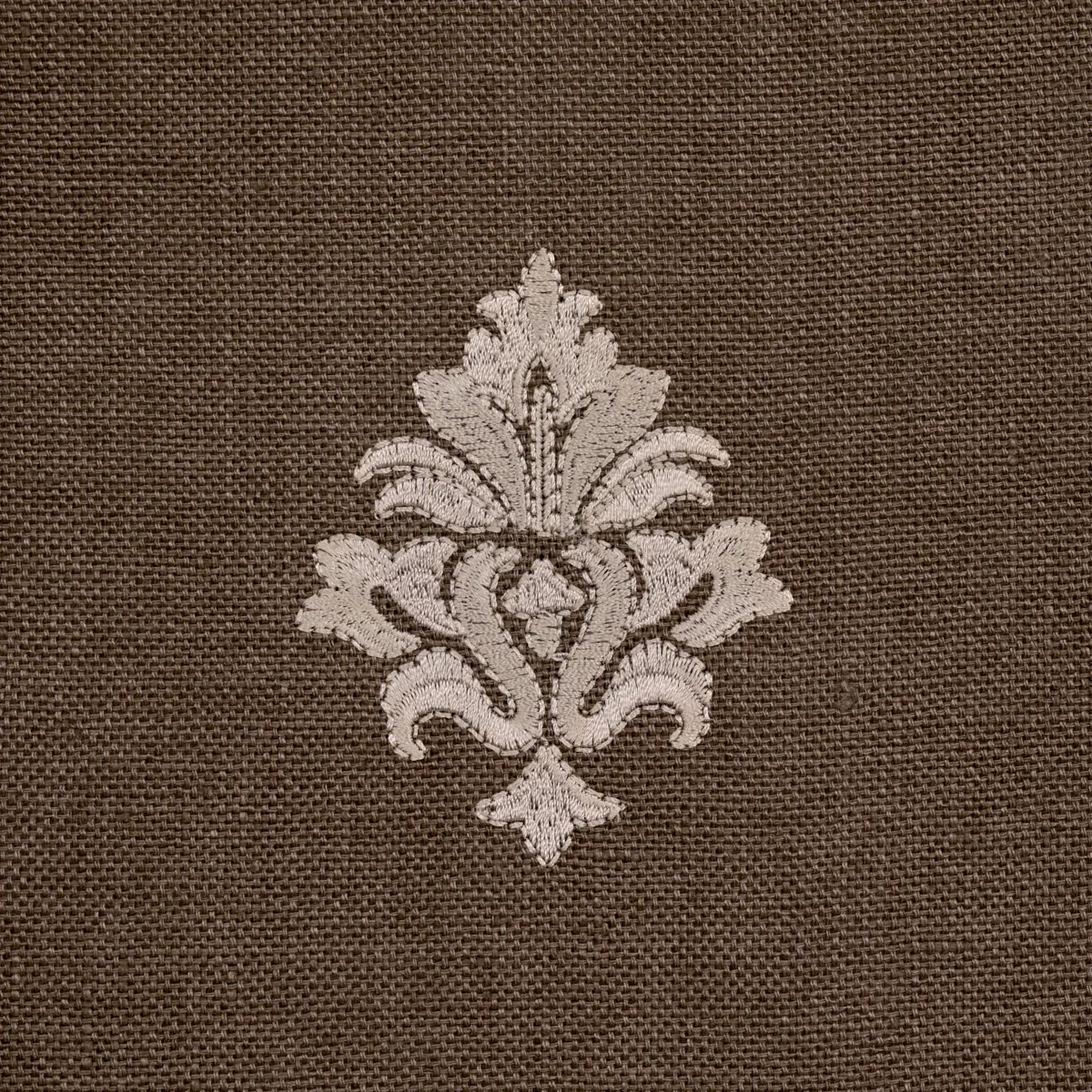 Lorenzo Embroidery fabric COFFEE BEAN color by Schumacher