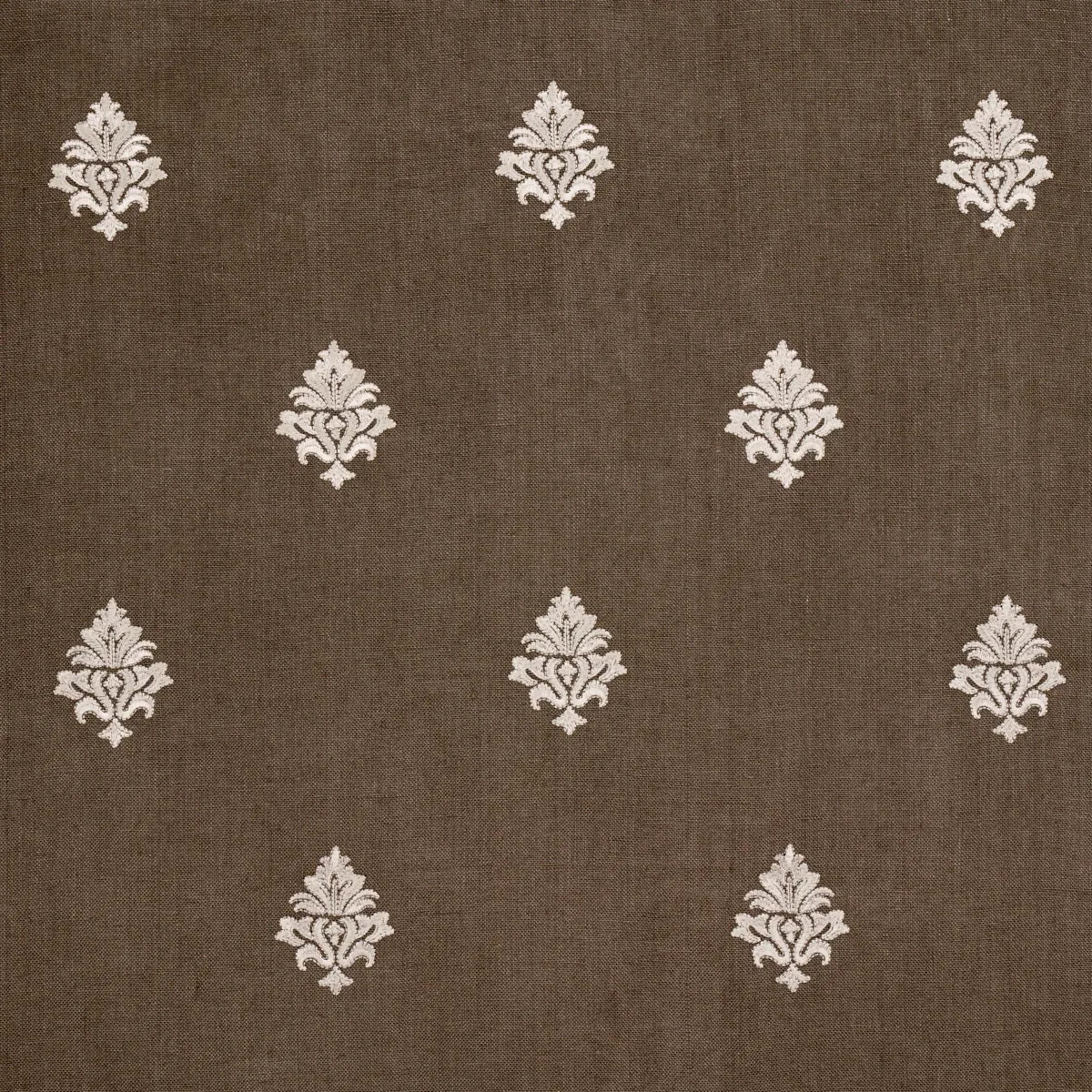 Lorenzo Embroidery fabric COFFEE BEAN color by Schumacher