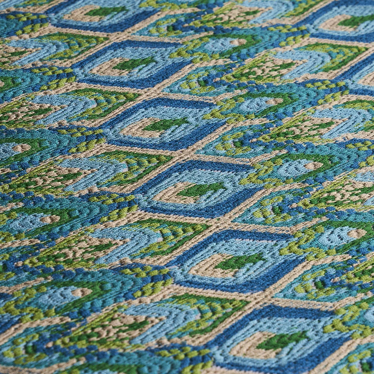 Lorikeet Embroidery Fabric – PEACOCK | Schumacher | Wallpape Lorikeet Embroidery fabric PEACOCK color by Schumacher