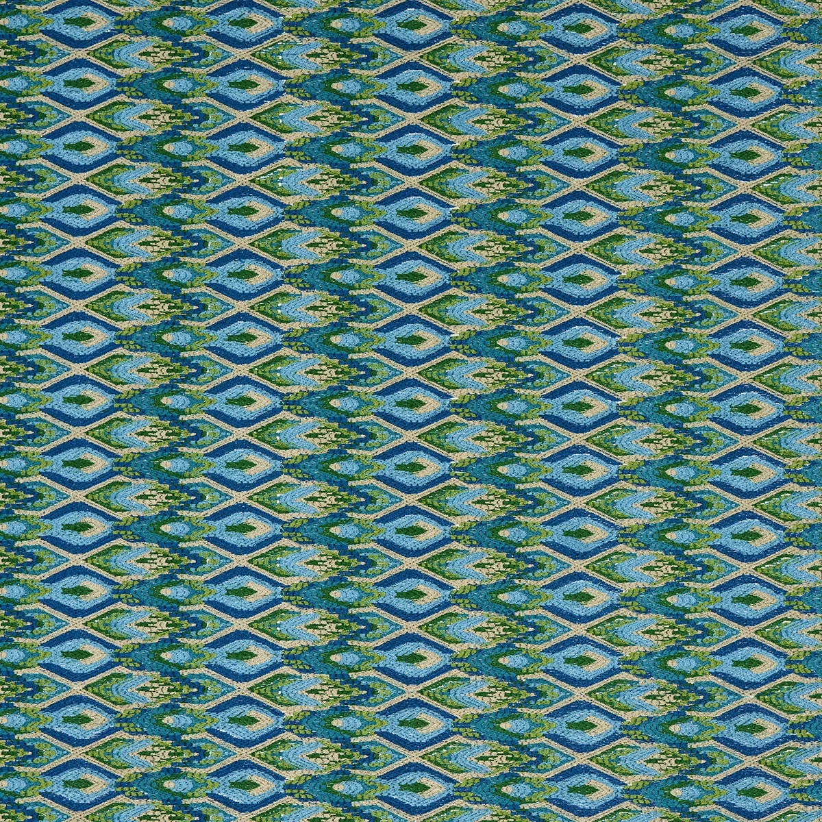 Lorikeet Embroidery fabric PEACOCK color by Schumacher
