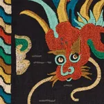 LOTAN DRAGON EMBROIDERY Fabric – BLACK | Schumacher | Wallpa LOTAN DRAGON EMBROIDERY fabric BLACK color by Schumacher