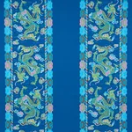 LOTAN DRAGON EMBROIDERY fabric BLUE color by Schumacher