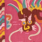 LOTAN DRAGON EMBROIDERY Fabric – PINK | Schumacher | Wallpap LOTAN DRAGON EMBROIDERY fabric PINK color by Schumacher
