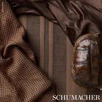 LOTTI LINEN HOUNDSTOOTH Fabric – BROWN | Schumacher | Wallpa LOTTI LINEN HOUNDSTOOTH fabric BROWN color by Schumacher