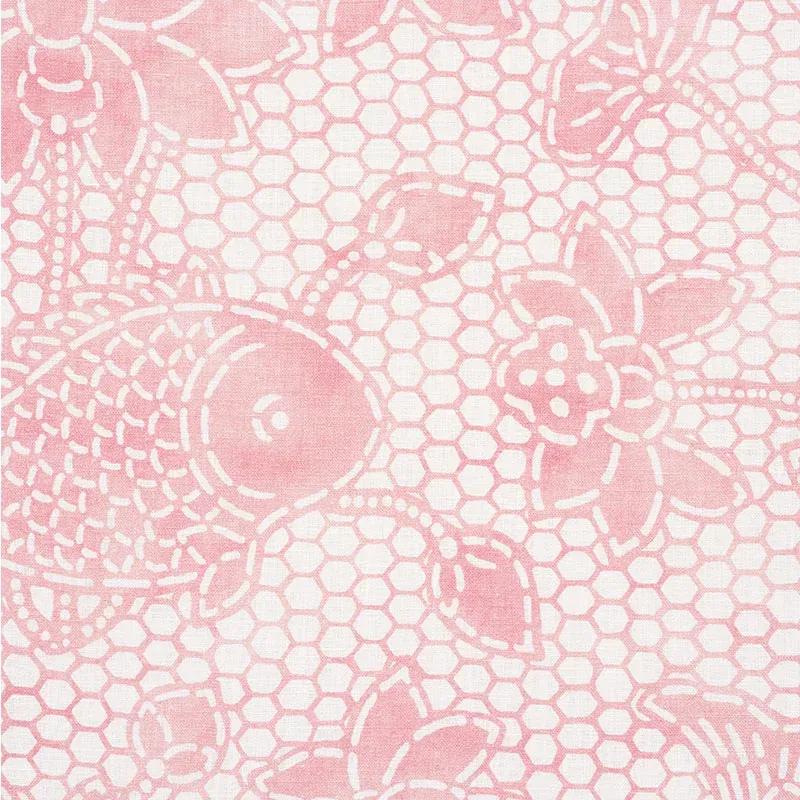 LOTUS BATIK Fabric – PINK | Schumacher | Wallpaper Twins LOTUS BATIK fabric PINK color by Schumacher
