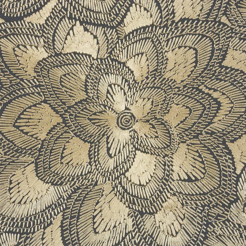 LOTUS EMBROIDERY fabric GOLD color by Schumacher