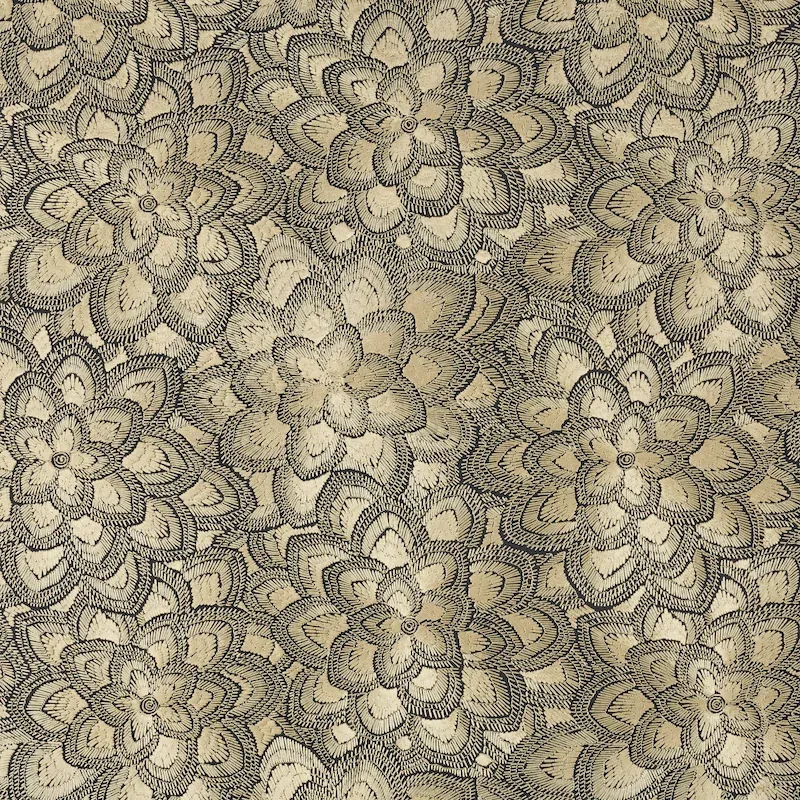 LOTUS EMBROIDERY fabric GOLD color by Schumacher