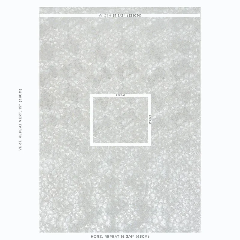LOTUS EMBROIDERY Fabric – PEARL | Schumacher | Wallpaper Twi LOTUS EMBROIDERY fabric PEARL color by Schumacher