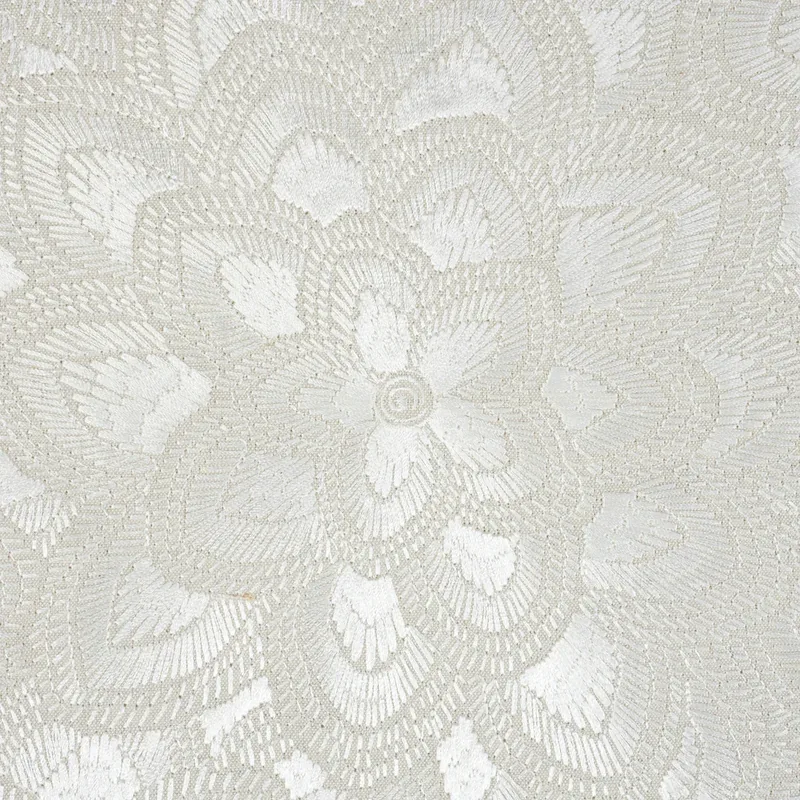 LOTUS EMBROIDERY Fabric – PEARL | Schumacher | Wallpaper Twi LOTUS EMBROIDERY fabric PEARL color by Schumacher