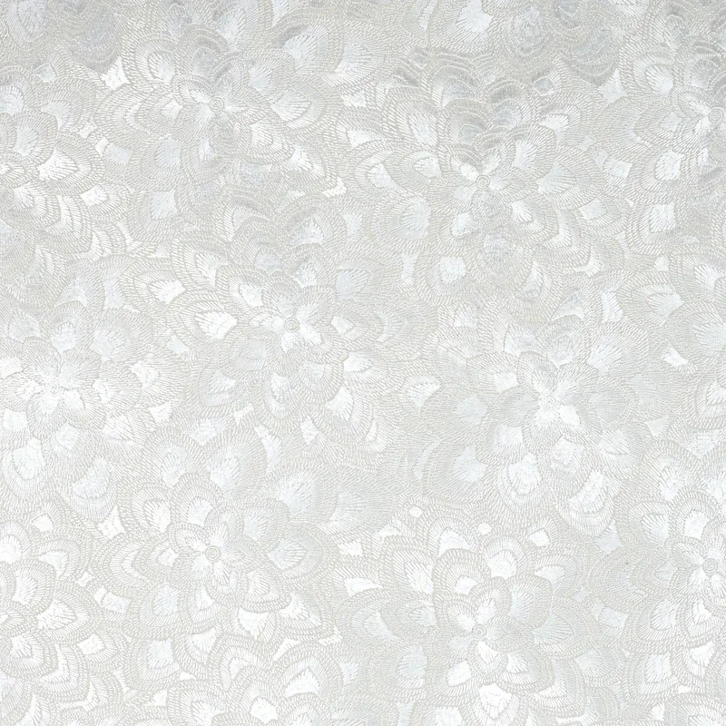 LOTUS EMBROIDERY fabric PEARL color by Schumacher