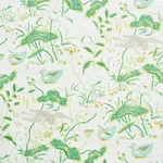 LOTUS GARDEN Fabric – LEAF | Schumacher | Wallpaper Twins LOTUS GARDEN fabric LEAF color by Schumacher