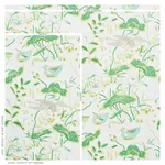 LOTUS GARDEN Fabric – LEAF | Schumacher | Wallpaper Twins LOTUS GARDEN fabric LEAF color by Schumacher