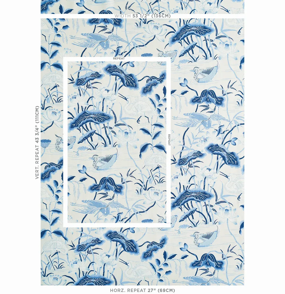 LOTUS GARDEN fabric PORCELAIN color by Schumacher