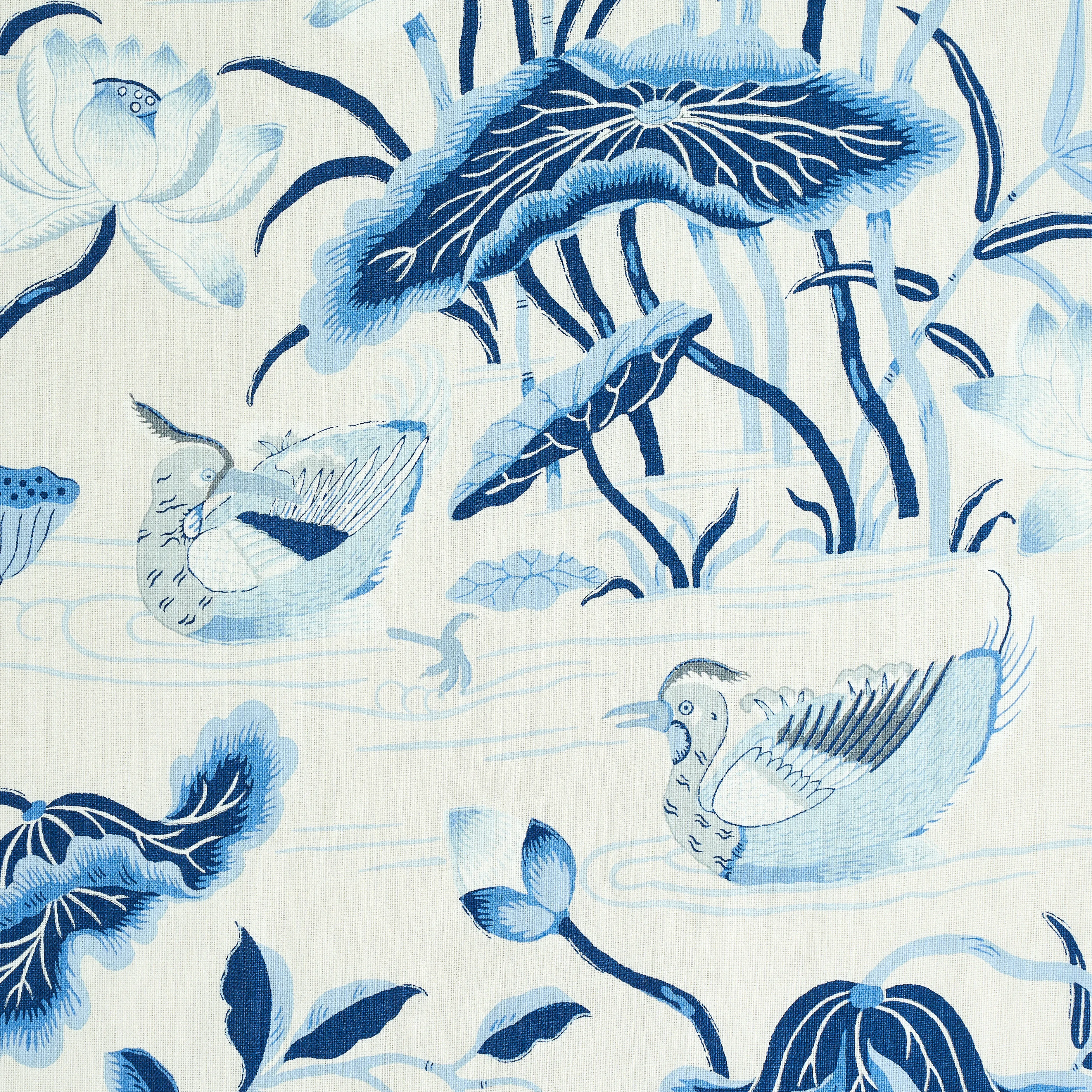 LOTUS GARDEN fabric PORCELAIN color by Schumacher