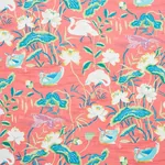 LOTUS GARDEN Fabric – RED | Schumacher | Wallpaper Twins LOTUS GARDEN fabric RED color by Schumacher