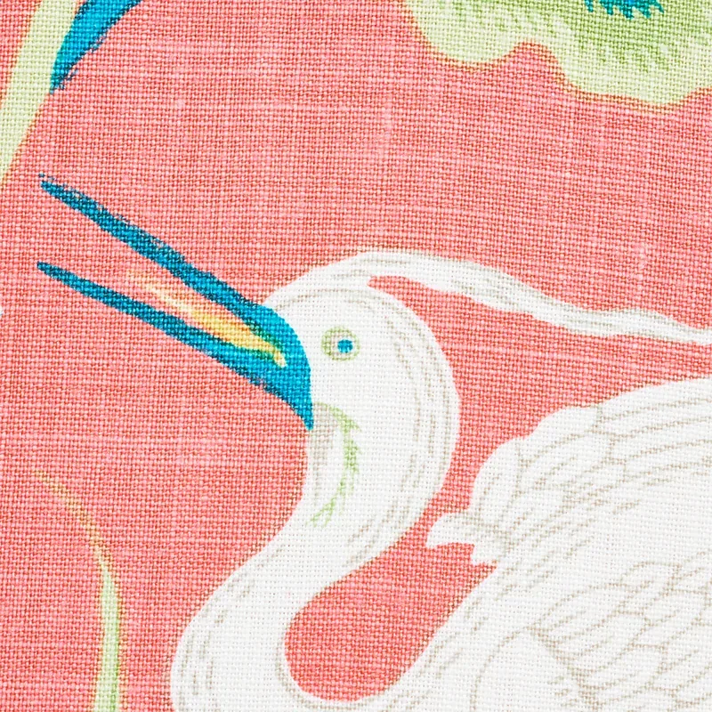 LOTUS GARDEN Fabric – RED | Schumacher | Wallpaper Twins LOTUS GARDEN fabric RED color by Schumacher