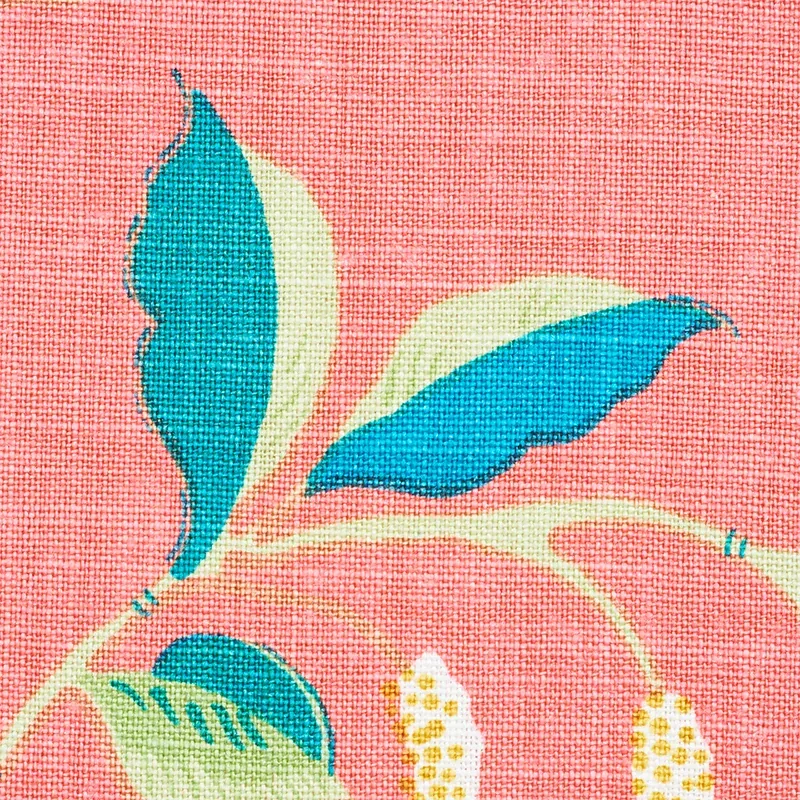 LOTUS GARDEN Fabric – RED | Schumacher | Wallpaper Twins LOTUS GARDEN fabric RED color by Schumacher