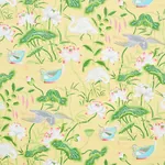 LOTUS GARDEN Fabric – YELLOW | Schumacher | Wallpaper Twins LOTUS GARDEN fabric YELLOW color by Schumacher