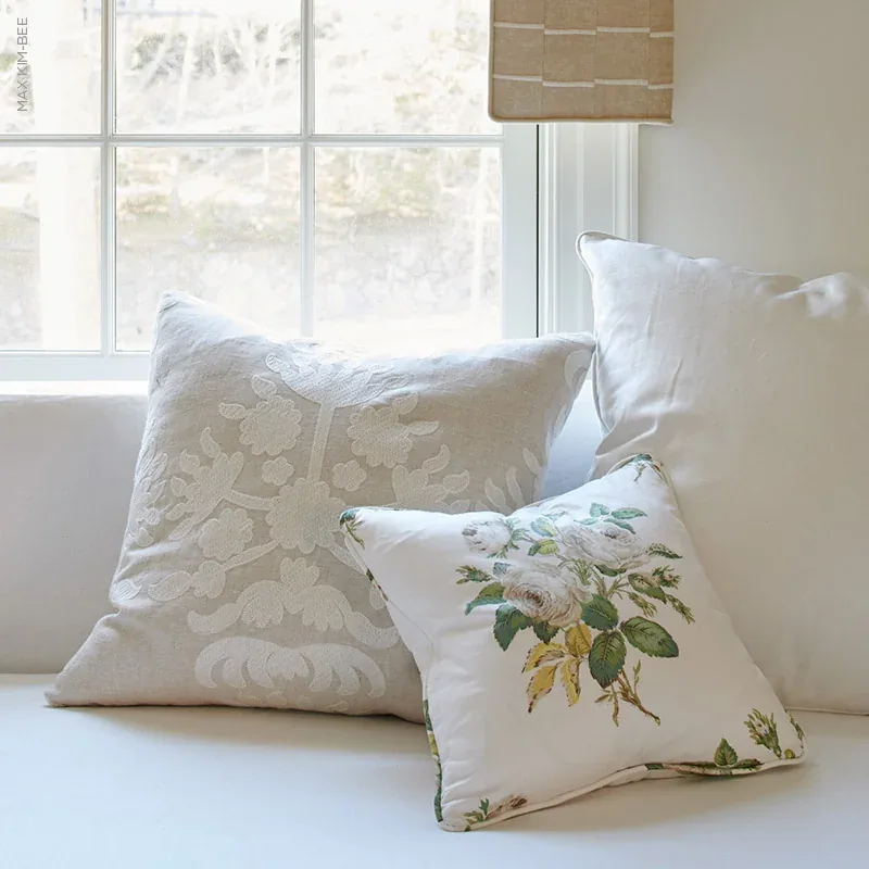LOUDON ROSE fabric IVORY color by Schumacher