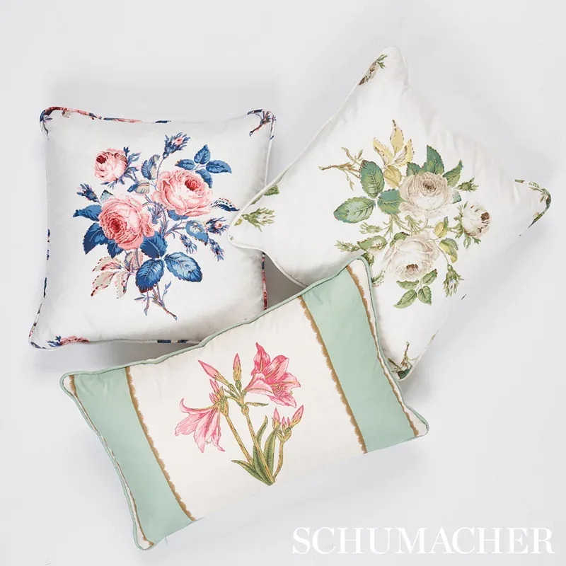 LOUDON ROSE fabric IVORY color by Schumacher