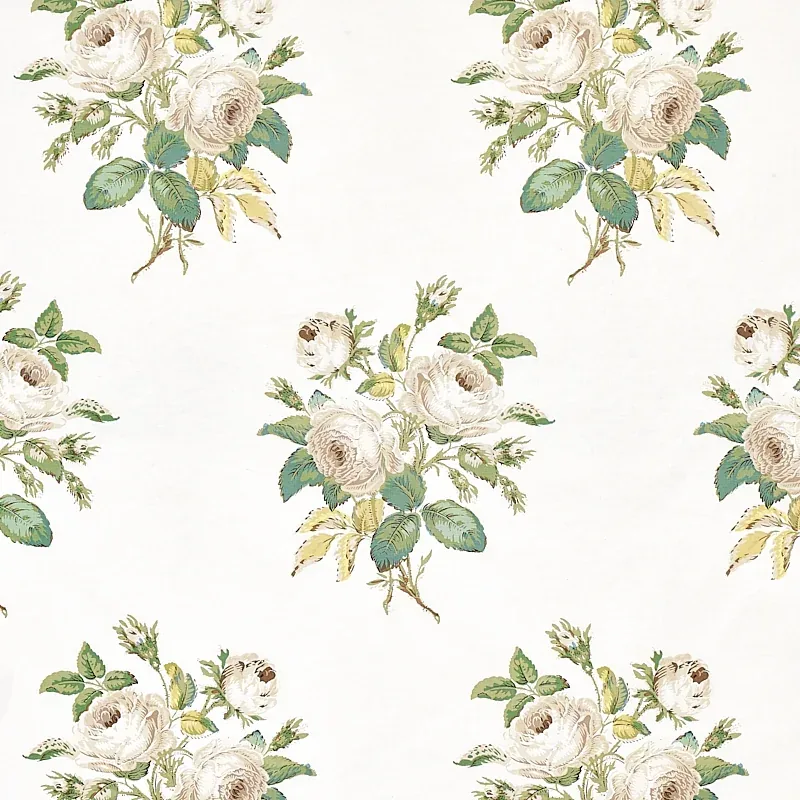 LOUDON ROSE fabric IVORY color by Schumacher