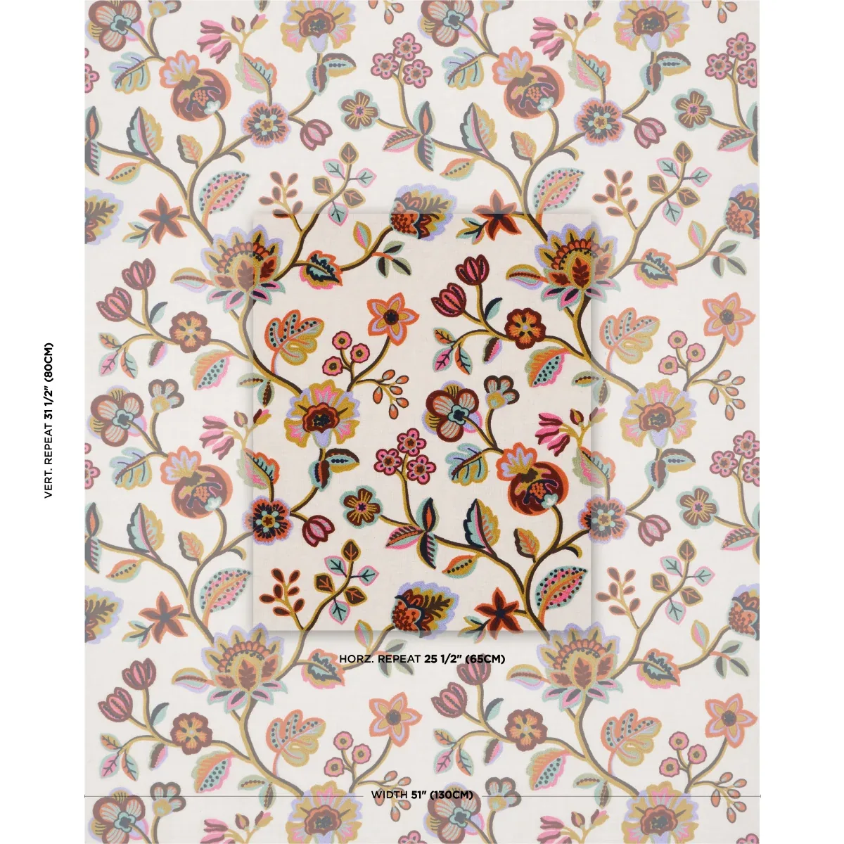 LOULOU EMBROIDERY Fabric – JEWEL | Schumacher | Wallpaper Tw LOULOU EMBROIDERY fabric JEWEL color by Schumacher
