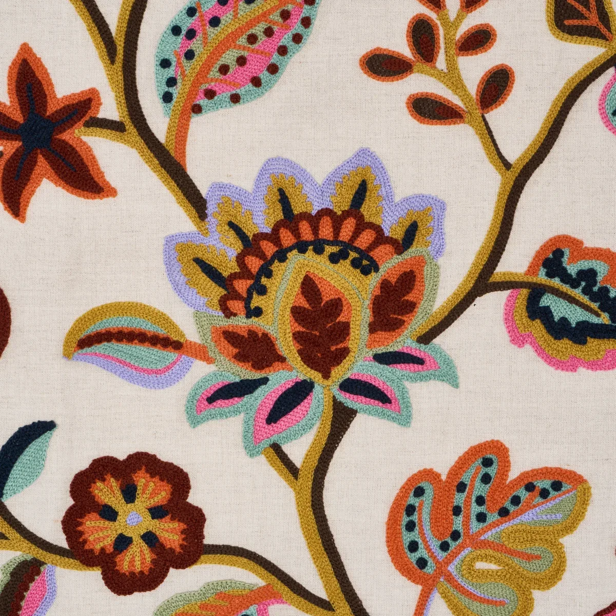 LOULOU EMBROIDERY Fabric – JEWEL | Schumacher | Wallpaper Tw LOULOU EMBROIDERY fabric JEWEL color by Schumacher