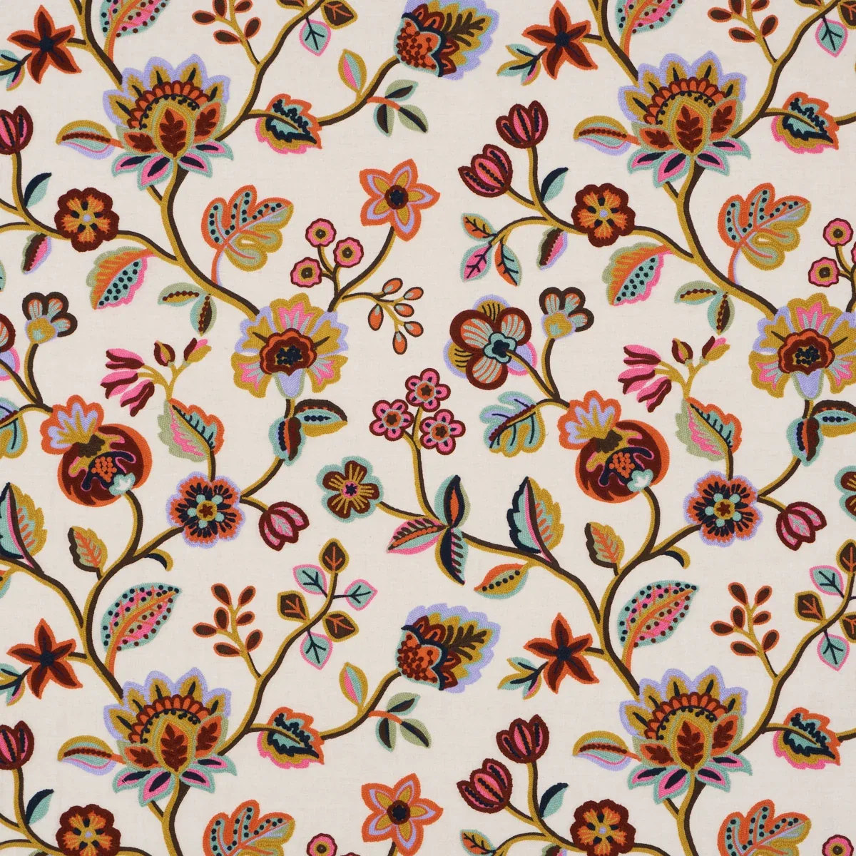 LOULOU EMBROIDERY fabric JEWEL color by Schumacher