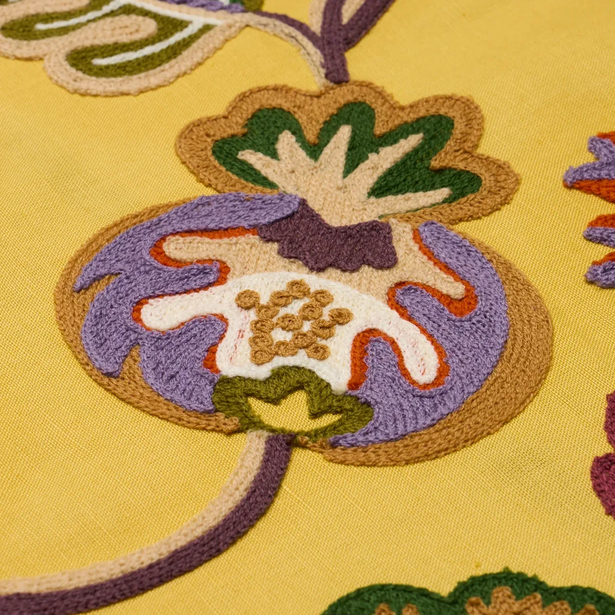 LOULOU EMBROIDERY Fabric – MARIGOLD | Schumacher | Wallpaper LOULOU EMBROIDERY fabric MARIGOLD color by Schumacher