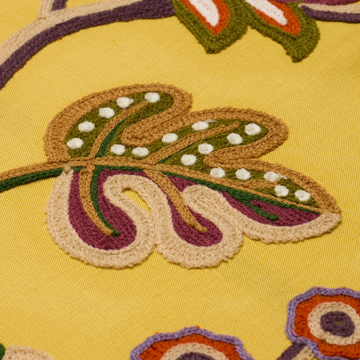LOULOU EMBROIDERY Fabric – MARIGOLD | Schumacher | Wallpaper LOULOU EMBROIDERY fabric MARIGOLD color by Schumacher