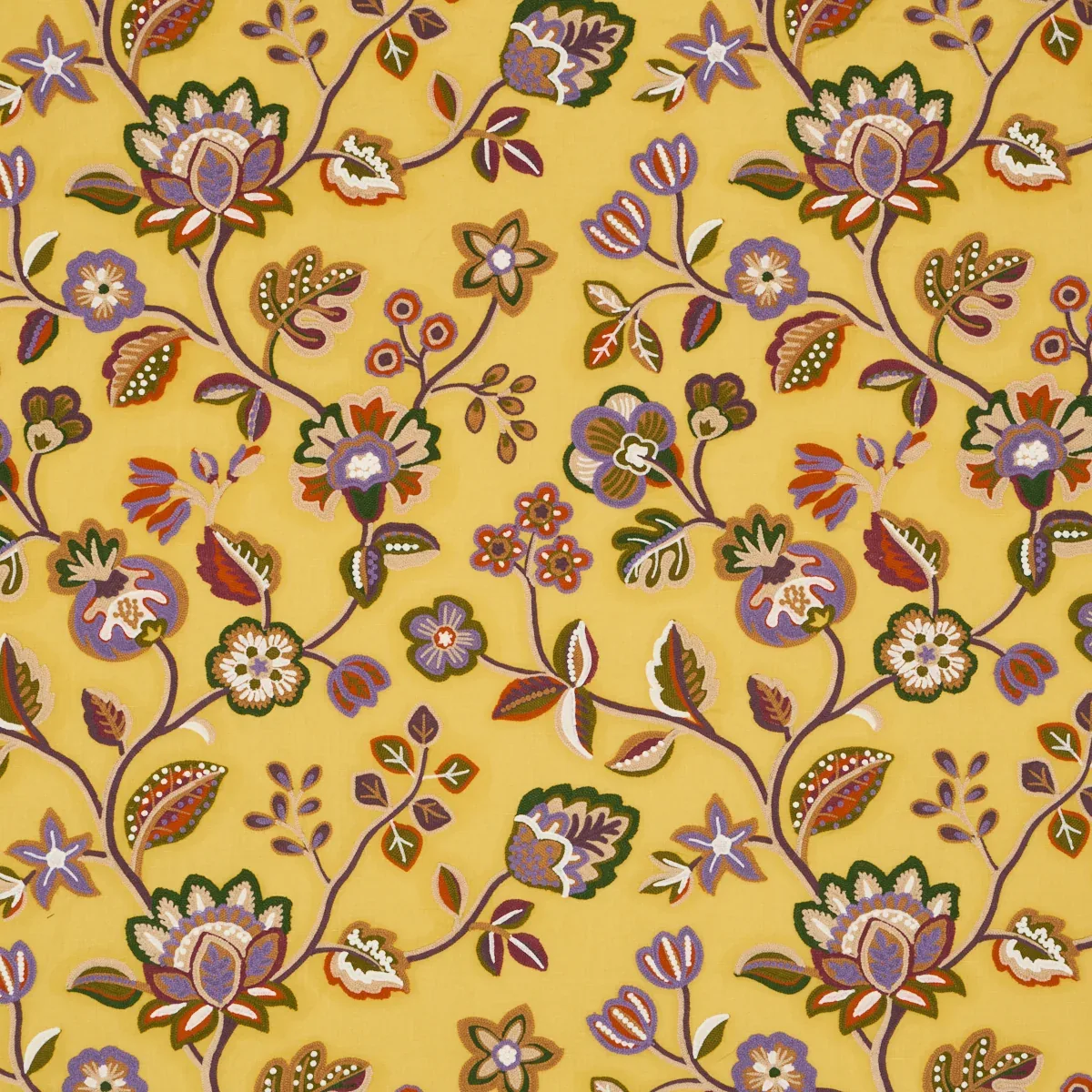 LOULOU EMBROIDERY fabric MARIGOLD color by Schumacher